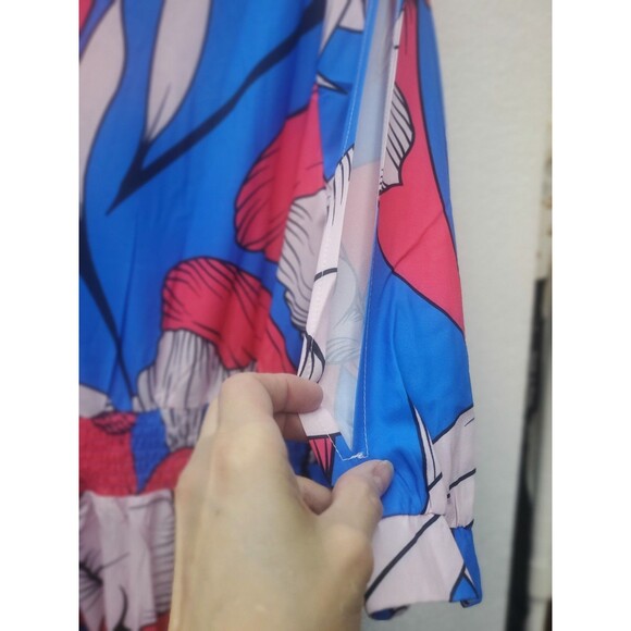 Fashion Space Maxi Dress Size Large, Blue and Pink - Picture 2 of 9